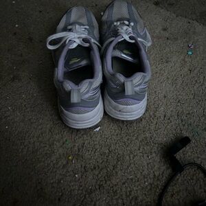 Women's Gray and White Sneakers for sale